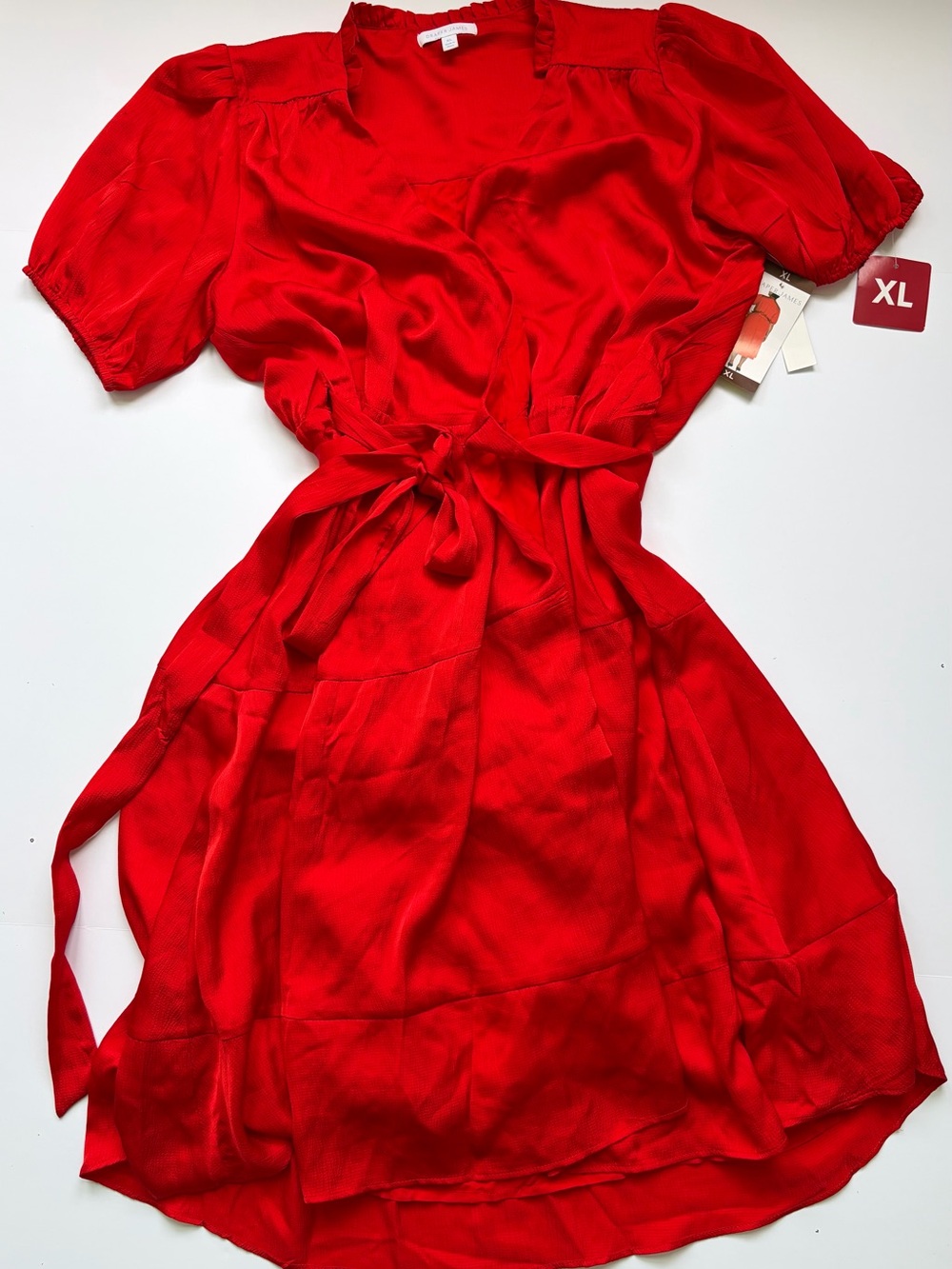 Draper James Bright Red Wrap Midi Dress